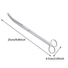 4 件装水族用品不锈钢水草夹直打磨镊子弯打磨镊子弯打磨剪刀平打磨铲