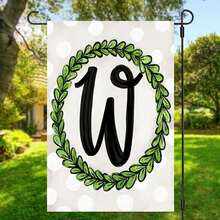 Spring Initial Garden Flag 26 Letters - Personalized Family Name Yard Flag 12x18 Inches Double Sided Printing, All Seasons Holiday Outdoor Decoration, Patio Lawn Home Garden Decor, Flagpole Not Included - 多色 - 查看 26