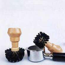 1pc Coffee Machine Powder Bowl Cleaning Brush, Espresso Machine Cleaning Brush For Portafilter And Coffee Machine Cleaning Tool - Black - View 1