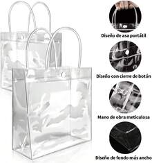 30 Piezas Bolsas de Regalo de PVC Transparente para dulces 30pcs bolsitas para dulces bolsas de dulces para fiestas infantiles bolsas de plastico para dulceros Reutilizable de bolsas para recuerdos,festivales y regalos hechos a mano,mano de fiesta de vacaciones, bolso cosmético de gelatina de pvc, regalo, reutilizable, suministros para pequeñas empresas, artículos de mejor valor, bolsas de compras, mochilas de fiestas, regalos de boda, cumpleaños hechos a mano(20*20*8cm) - transparente - Ver 2