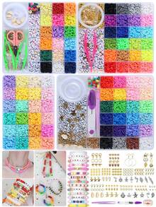 Bohemian Style Polymer Clay Bead Set, Mixed Shapes And Colors, Flat Round Polymer Clay Bead Set, Suitable For Jewelry Making, Friendship Bracelet Making - Polymer Clay Set - View 10