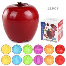 12pcs Matching Toy Set For Toddler,Preschool Education Activity Toy,Finger Exercises,Apple Shape Match Toy With Storage,Color & Shape Matching Sorters - Multicolor - View 12