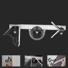 1 Set Multi-Purpose Leveling Tool - 300mm Stainless Steel T-Square & Protractor, Precision Measuring For Carpentry/Drafting/DIY - Type T Ruler Set - View 5