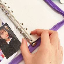 1pc A6 Transparent Glitter Zipper Pouch, Minimalist Design, Suitable For Cash, Savings, Student Stationery - A6 - View 7