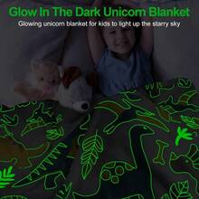 Dinosaur Fleece Blanket 40x60in Glow In The Dark Soft Throw Blanket For Boys/ Birthday Gifts - Dinosaur3 - View 3