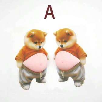 2 stuks anti-botsingsstickers met hondenmotief voor vrachtwagens, siliconen stickers, willekeurige stijlen, autostickers voor deuren, voertuigexterieur, vrachtwagen, huismuur, meubels, kastbescherming