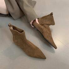 Botines y botitas para mujer - Marrón claro con forro polar - Ver 4