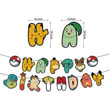 Đồ dùng trang trí tiệc sinh nhật hoạt hình, trang trí bánh kem, băng rôn, giá đỡ bánh, đồ trang trí tiệc, quà tặng, đồ chơi, phù hợp cho bé trai và bé gái. - Nhiều màu - Xem 7