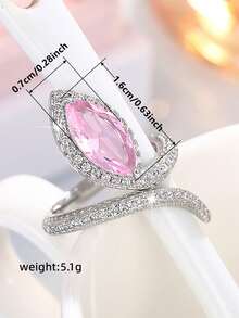 1 Pc Pretty Cubic Zirconia Ring For Women For Wedding Engagement Anniversary Party Jewelry Valentine's Day Gift - 1# - View 8