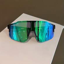 Unisex Fashion Large Frame Sports Sunglasses, Sports Goggles, Outdoor Ski Goggles, Cycling Glasses, Mountain Bike Windproof Glasses, Versatile For Daily Wear And Outdoor Activities, Suitable For All Seasons And Occasions, Ideal For Cycling, Motorcycling, Fitness, Running, Travel And Driving. - Multicolor - View 9