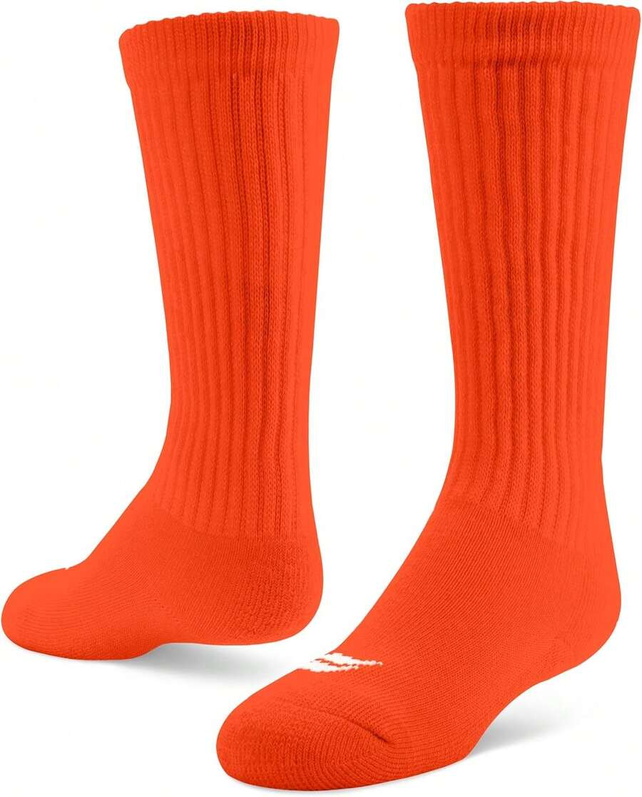 Sof Sole Calcetines Deportivos de fútbol para Hombres y jóvenes - Naranja - Ver 1