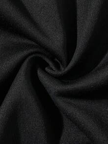 1pc Boys' Casual Street Vintage "Give Me Five" & Pentagram Embroidered Straight Leg Pants, Spring/Summer - Black - View 7