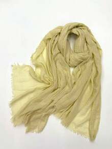 1条女士优雅纯色休闲轻薄围巾，用途广泛，适合日常佩戴、海滩度假、防晒、春秋季搭配连衣裙。 - A - 查看 65