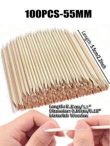 500/300/200/100/50/20 Pcs 114mm/4.49″ Orange Wood Stick For Cuticle Pusher & Nail Cleaning, Suitable For Nail Salons & Diy Nail Art.