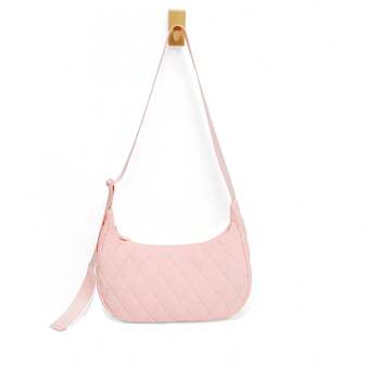 Bolso bandolera de nailon bordado de unicolor de diseño minimalista versátil, bolso de mujer casual para viajes al aire libre, bolso para ir al trabajo, regalo ideal para el Día de San Valentín