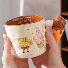 SPONGEBOB 海绵宝宝马克杯 - 新款创意水杯 高颜值 - 办公室咖啡杯 - 陶瓷杯 - 生日礼物 - 彩色 - 查看 6