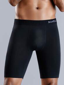 paquete de 3 calzoncillos tipo bóxer de algodón para hombres, transpirables y cómodos - Negro - Ver 5