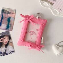 Girly Heart Bow Card Holder Ins Star-Chasing Idol Small Card Display Holder Protective Case - Green - View 9