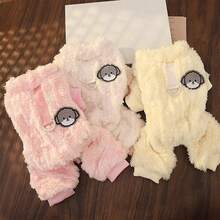 Small Dog White Winter Jumpsuit - Comfortable Lining Pet Clothing, Puppy Pajamas, Overalls And Pants - White - View 11