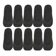 5 Pairs Women's Ice Silk Boat Socks Thin Breathable Invisible Anti-Slip Spring Summer Short Socks Fashionable Solid Color Shallow Mouth Mesh Short Socks - Multicolor - View 12