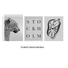 1/3件套黑白斯德哥尔摩豹纹墙饰套装，现代Y2K美学画廊墙饰套装，时尚豹纹海报，适用于公寓宿舍卧室 | 卧室装饰，墙面装饰画 - 彩色 - 查看 22