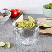 Classic Cuisine ón de inmersión fría para servir con cámara de hielo, recipiente de cerámica para inmersión, humus, aderezo, salsa, guacamole y más(default) - Multicolor - Ver 1