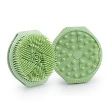 Cepillo de Baño de Silicona de Doble Cara para Niños, Adecuado para Lavar el Cabello y Bañarse, Cepillo para Frotar la Espalda, Cepillo Exfoliante de Silicona - Violeta - Ver 8
