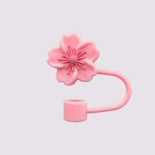 8个装吸管套，适用于杯子，硅胶花朵吸管盖，兼容30盎司和40盎司的杯子，10毫米吸管头套，适用于杯子配件 - 櫻花吸管蓋 - 查看 6