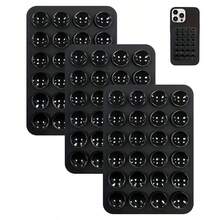 3pcs Silicone Suction Cup Phone Holder, Waterproof Sticky Base Suitable For Most Phones, Universal Finger Grip For Selfie & Video, Black/White/Light Pink