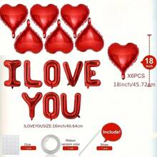 Bộ 1 bóng bay trang trí ngày Valentine, bóng bay hình trái tim bằng giấy bạc, bóng bay hình trái tim chữ "I LOVE YOU", bóng bay trang trí ngày Valentine, bóng bay chữ LOVE, trang trí đám cưới, trang trí tiệc, bóng bay kỷ niệm, trang trí tiệc cầu hôn "I Love You", thích hợp cho đám cưới, ngày Valentine, kỷ niệm và các bữa tiệc, có thể dùng làm đạo cụ chụp ảnh lãng mạn để tạo không khí quyến rũ. - Nhiều màu - Xem 11