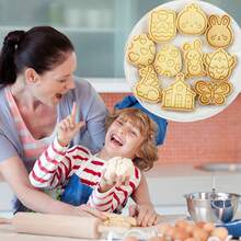 8/10 Pcs Easter Happy Cookie Cutter Set, 3D Embossed Shapes Including Easter Eggs, Chicks, Rabbits, Easter Bunny, Carrots, Butterflies, Suitable For Fondant, Cheese, Pastry Baking, Celebrate Easter - Multicolor - View 9