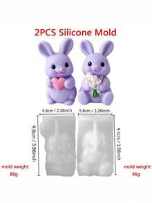 Love Bunny Mold Suitable For DIY - Heat-Resistant Scented Candle & Resin Rabbit Mold, Easy Demold, Irregular Bunny Shape For Valentine's Decorations, Wax/Resin Crafts, Gift For S & ( For Light Beige)