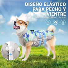 Chaleco para Perro Ropa de Invierno para Mascotas Chaqueta Térmica Impermeable y Resistente al Viento para Clima Frío para Perros Pequeños y Medianos - Camuflajeazul - Ver 6