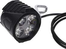 SPYMINNPOO Luz de Scooter Eléctrica de 10 Pus, Faro de Bocina de Bicicleta Eléctrica 2 en 1 Universal de 12?72 V para Accesorios de Ciclio - albaricoque - Ver 6