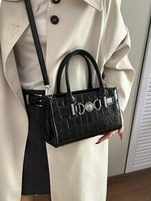 Fashionable Minimalist Handbag, Versatile Women's Bag With High-End Feel, Luxury Small Square Bag, Shoulder Bag, Unique Design - Black - View 4