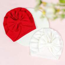 Oaoleer 12 Piezas Gorros para Bebé Niña, Lino y Algodón, Gorro con Lazo Grande, para Recién Nacidos y Baby Shower, 0-24 Meses - 12 colores - Ver 4