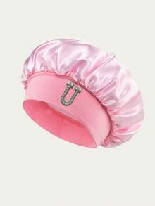 缎面睡帽，丝绸睡帽，发帽，柔软针织帽，缎面睡帽，适合自然卷发女性，万圣节，圣诞节，2026新年发帽睡帽 - 粉色 - 查看 7