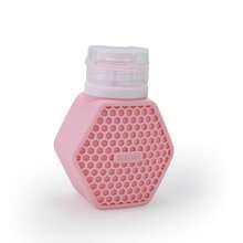 Nueva botella dispensadora de silicona para viaje, botella vacía de almacenamiento de loción de maquillaje para exteriores - Rosa - Ver 2
