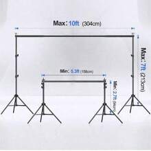 1 Set 2*3m Photography Backdrop Stand Kit, Includes 2 Tripod Stands, 4 Clips, Adjustable Crossbar, Portable Carrying Bag, Suitable For Party, Photography, Photo Shooting, Projection Screen, Movie Screen, Wedding And Event Decoration - Multicolor - View 3
