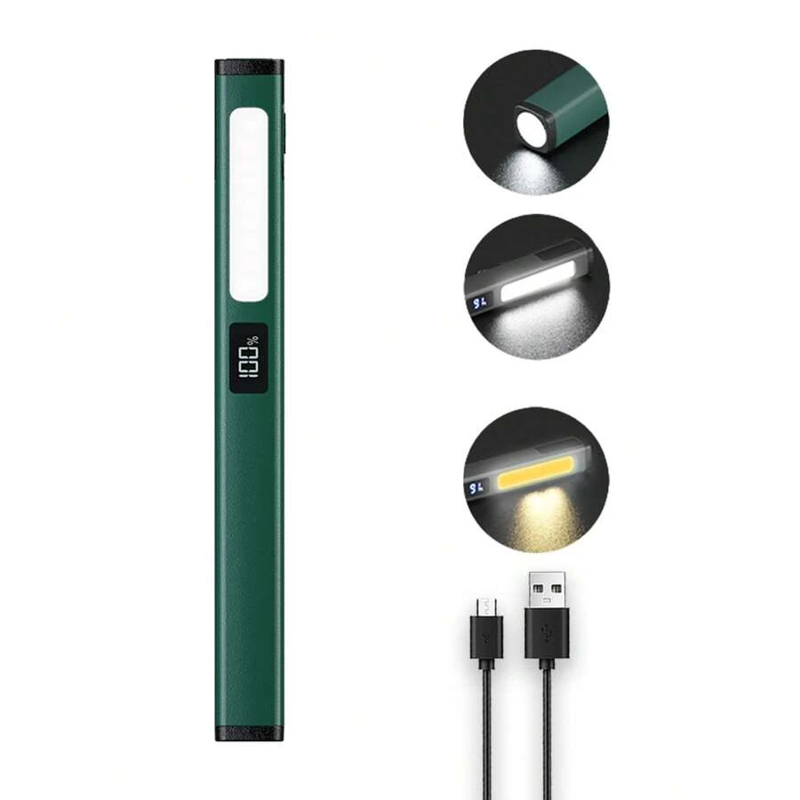 New Highlight COB Pen-Shaped Led Lamp USB Charging Strong Magnetic Lighting Multi-Functional Maintenance Work Lamp - Grey - View 1