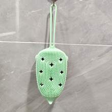 Cepillo de Baño de Silicona para Niños y Adultos con Esponja, Cuerda para Colgar, Cepillo de Baño de Doble Cara, Cepillo de Baño para Bebés - Búho rosa - Ver 4