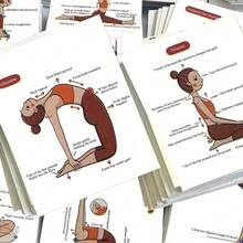 32pcs Yoga Pose Instruction Cards, Boxed Yoga Pose Basics Practice Cards, Stretching Tutorial - Multicolor - View 2