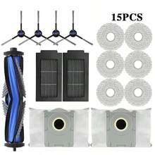 适用于 Ecovac S Deebot T50 Pro Omni / T50 Pro Omni Gen2 / T50 Omni 扫地机器人的 24 件套替换零件包，包括 1 个主刷、6 个尘袋、4 个滤网、6 个边刷、6 个拖布和 1 个清洁工具。 - 彩色 - 查看 11