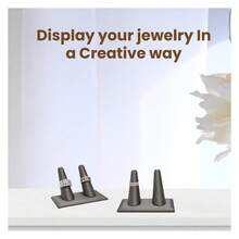 Box Silver Leatherette Jewelry Ring Finger Display3.62x2.12x2.25 Inches With Square Base - Ring Holder Organizerfor Selling Or Personal Use - Display Stands For Rings - Multicolor 767 - View 3