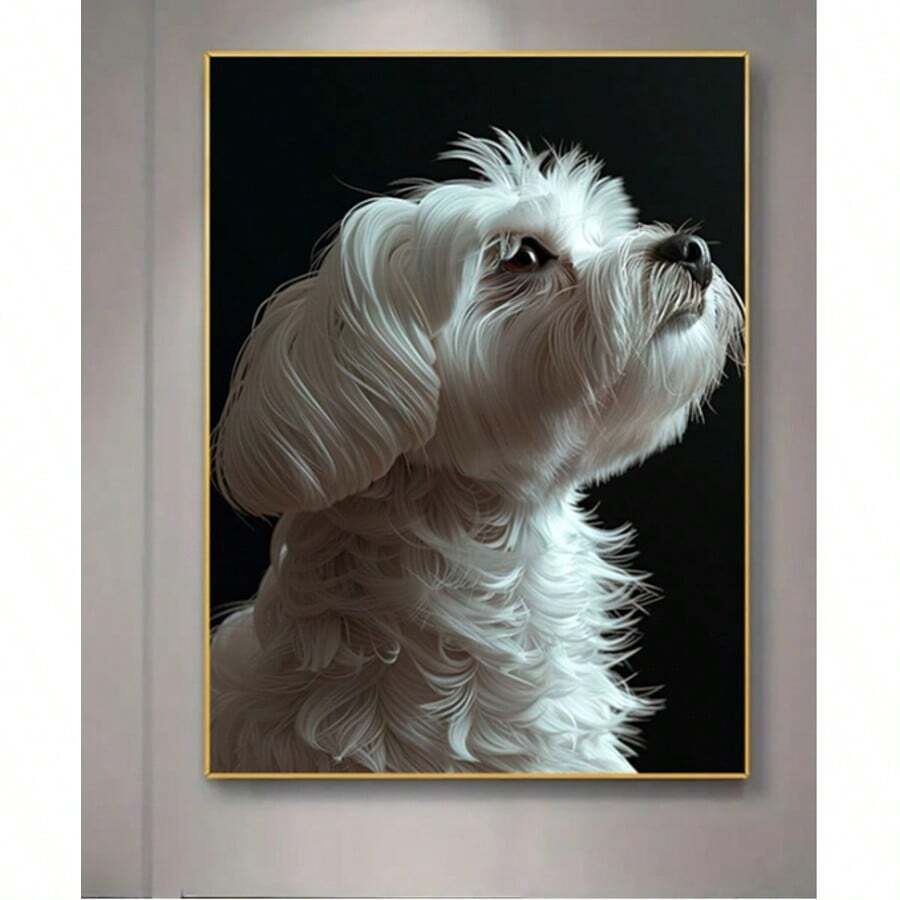 One Piece Of Frameless Modern Maltese Canvas Artwork Measuring Suitable For Decorating Living Rooms And Bedrooms, Featuring A Canvas Poster Design Without A Frame. - Multicolor - View 1