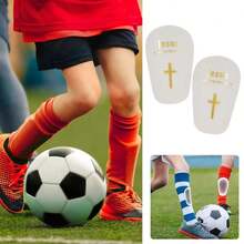 1 Pair Gold Cross Football Shin Guards, Thickened Impact Protection, Snug Fit On Calf, Lightweight & Compact, Unisex, Essential For Football/Soccer Sports - Golden Cross - View 5
