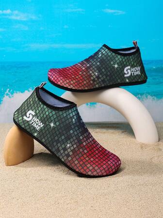 Sapatos Casuais Tipo Slip-On com Padrão Mosaico Colorido, Design Chamativo, Leve e Respirável, Combinando o Conforto de Sapatos Casuais e a Conveniência de Chinelos, Adequado para Relaxar em Casa, Atividades na Piscina e Passeios Curtos, Sapatos Fashionistas Unissex, Essenciais para o Uso Diário