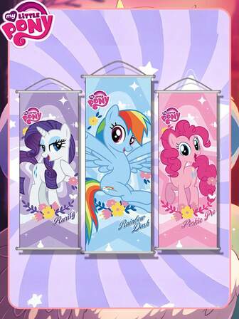 1pc New My Little Pony Wall Poster, 2D Cartoon Exhibition, Living Room/Study Wall Decor Painting, 20*70cm, Room Textile Decoration, Best For Decorating Friend's Holiday Party