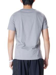 CAMEL CROWN Kaos Lengan Pendek Pria, Atasan Kasual Warna Polos Kerah Bulat, Musim Panas - Light Grey - View 4