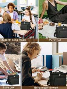 Customized Portable Lunch Bag, Large Capacity Reusable Insulated Lunch Bag, Customized Text Insulated Food Container, Waterproof Office Cooler Lunch Box With Shoulder Strap, Large Capacity Travel Tote Insulated Lunch Bag, Lunch Box Bag, Thickened Waterproof Lunch Bag For Students, Aluminum Foil Insulated Picnic Bag, Ladies Lunch Box, Waterproof Insulated Lunch Bag For School & Travel, New Year & Valentine's Day Gift - Multicolor - View 8